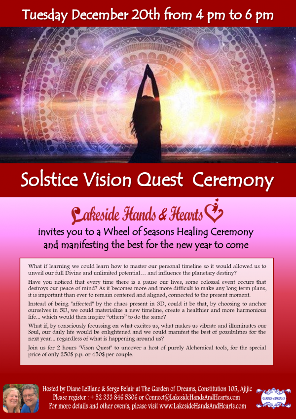 Solstice Vision Quest Ceremony Lakeside Hands and Hearts